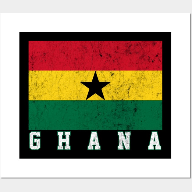 Ghana / Vintage Style Flag Design Wall Art by DankFutura